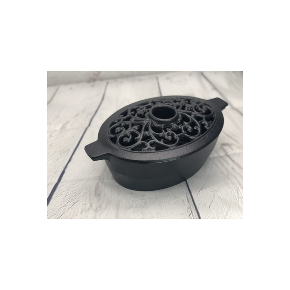Porcelain coated cast iron Filigree Black Matte 3QT Large Steamer.