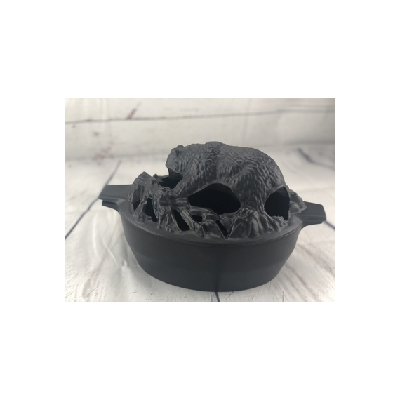 Porcelain-coated cast iron Bear Steamer 3QT Large Black Matte .
