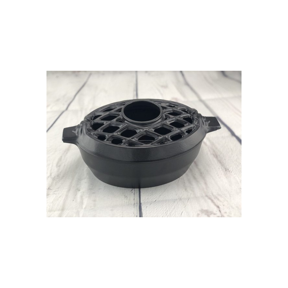 Porcelain coated cast iron Black Matte Lattice 3QT Large Steamer.