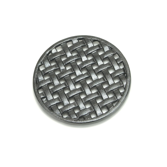 Black Minuteman Round Cast Iron Lattice Trivet