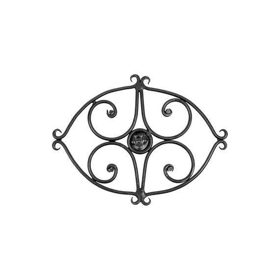 Minuteman Scroll Handforged Wrought Iron Trivet in Black