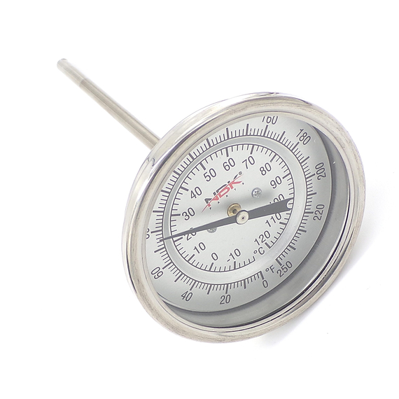 This thermometer is equivalent to Dwyer BTB3605D Thermometer 3" Dial x 6" Stem - 20813.