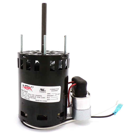 This exhaust vent inducer motor is equivalent to Reznor J313040N 3300 RPM - 20822.