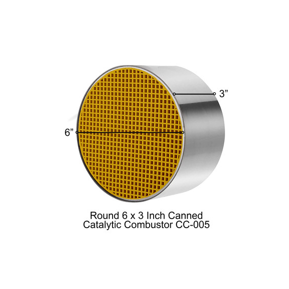 Clayton CC-005 Round Canned Catalytic Combustor, 6" x 3"