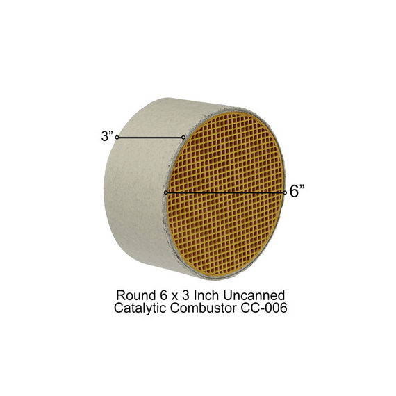 Round Uncanned 6" x 3" Catalytic Combustor, CC-006 Englander