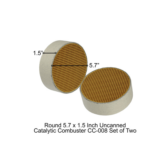 5.7 x 1.5 Inch Round Uncanned Catalytic Stove Combustor for Arrow - CC-008