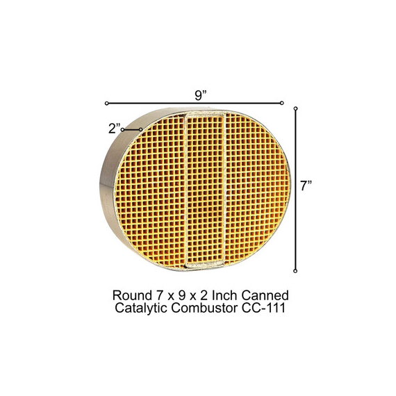 7 x 9 x 2 Round Canned Catalytic Combustor, Blaze King