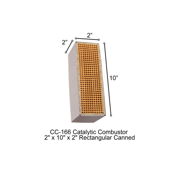 CC-166 Medota Rectangular Canned Catalytic Combustor, 2" x 10" x 2"
