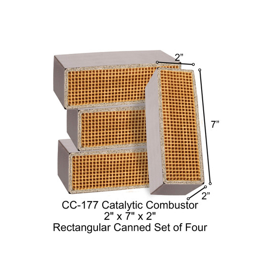 2" x  7" x  2" Rectangular Canned Catalytic Combustor Silent Flame CC-177