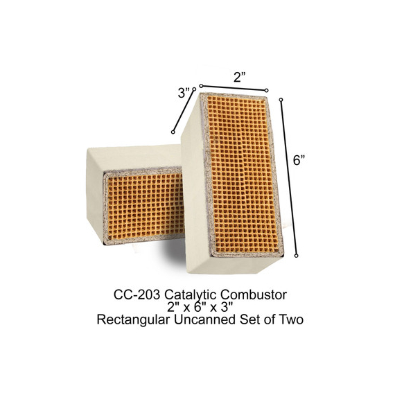 Intensifire Rectangular Uncanned Catalytic Combustor, 2" x 6" x 3" (CC-203)