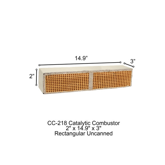 2" x 14.9" x 3" CC-218 Arrow Rectangular Uncanned Catalytic Combustor