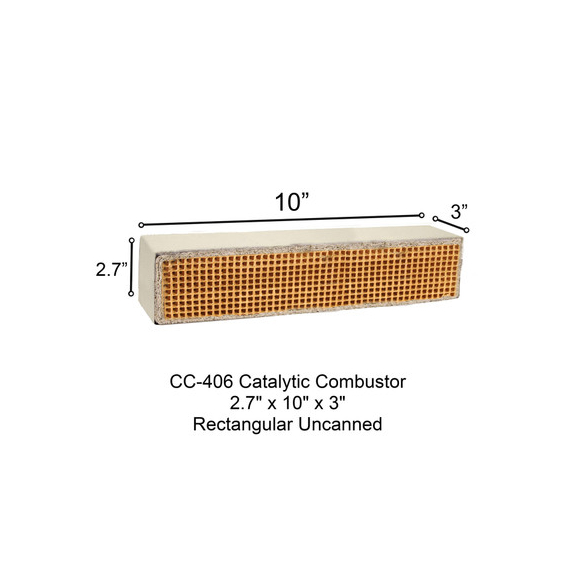 CC-406 Earth Stove Rectangular Uncanned 2.6" x 10.1" x 3" Catalytic Combustor