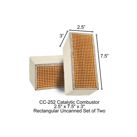 2.5" x 7.5" x 3" CC-252 Orleys Rectangular Uncanned  Catalytic Combustor