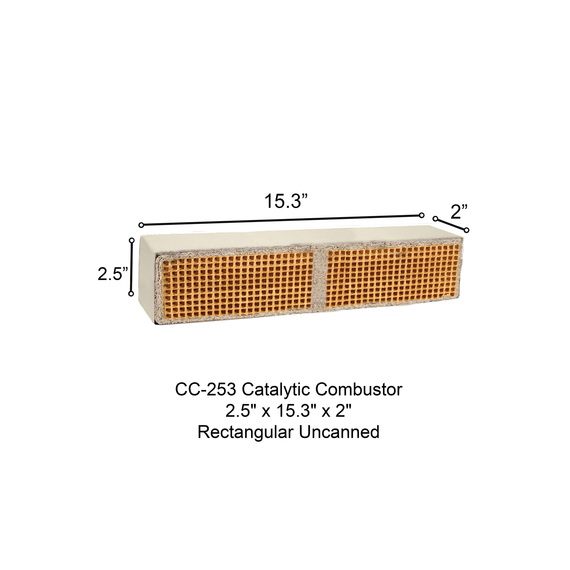 CC-253 Earth Stove Rectangular Uncanned 2.5" x 15.3" x 2" Catalytic Combustor