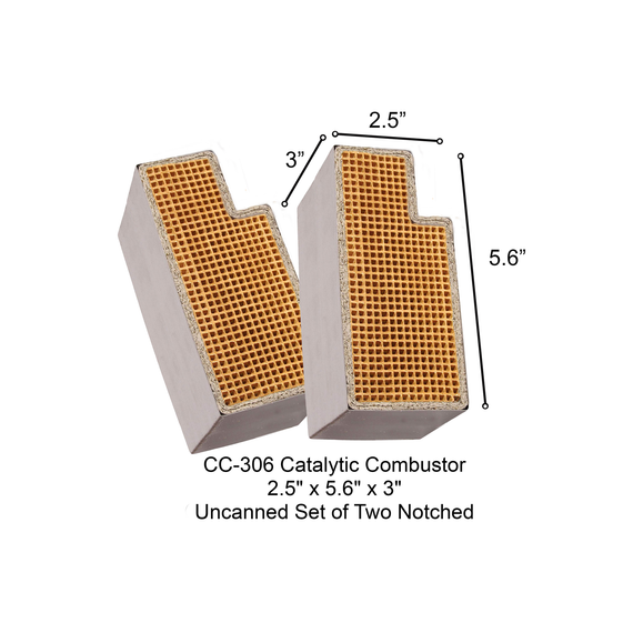 Appalachian Rectangular Uncanned Catalytic Combustor, 2.5" x 5.6" x 3"  (CC-306)