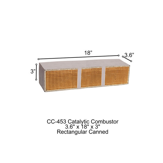 3.6" x 18" x 3" Fireplace Xtrordinair Rectangular Canned Catalytic Combustor CC-453