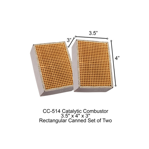 CC-514 Godin Rectangular Canned Catalytic Combustor, 3.5" x 4" x 3"