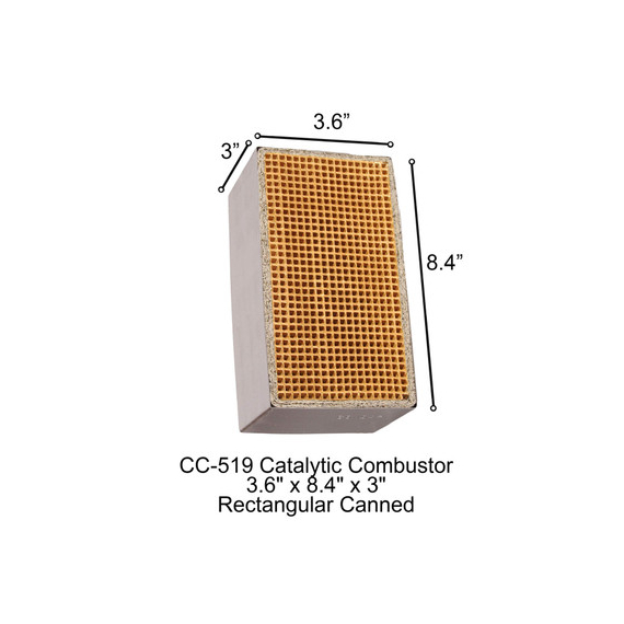 CC-519 RiteWay Stove Rectangular Canned 3.6" x 8.4" x 3" Catalytic Combustor.