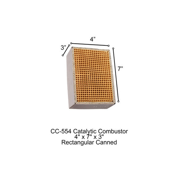 4" x 7" x 3" Rectangular Canned Catalytic Combustor CC-554 Country Comfort