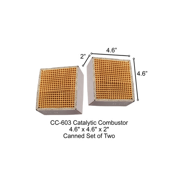Rectangular Canned 4.6" x 4.6" x 2" Catalytic Combustor, CC-603 Woodstock Soapstone
