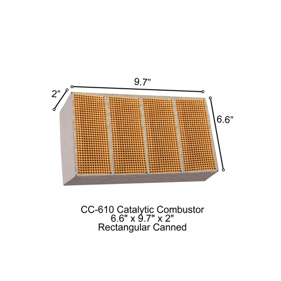 6" x 10.6" x 2" Rectangular Canned Catalytic Combustor Dutchwest CC-601