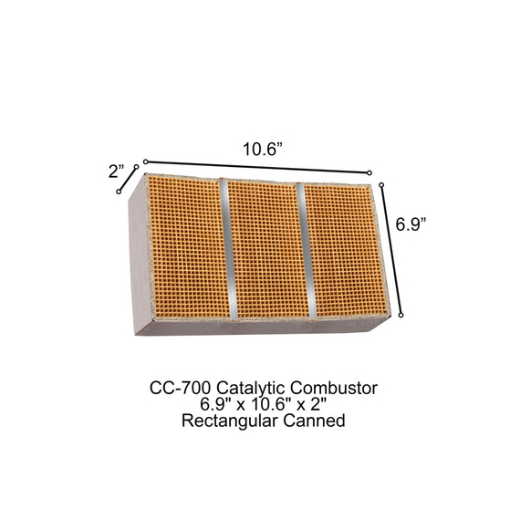 6.9" x 10.6" x 2" Rectangular Canned Catalytic Combustor CC-700 Country Flame