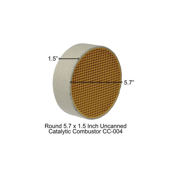 CC-004 Round Uncanned 5.7" x 1.5" Catalytic Stove Combustor for Miracle Heat