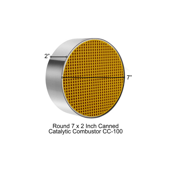 Lilly Industries CC-100 Round Canned Catalytic Combustor, 7" x 2"