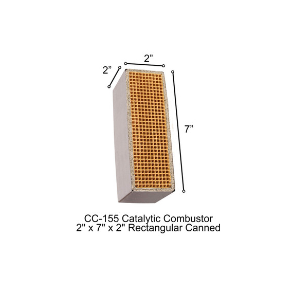 Hawke 2" x 7" x 2" Rectangular Canned Catalytic Combustor, CC-155