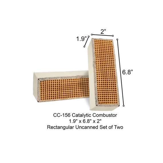 Rectangular Uncanned Catalytic Combustor 1.9" x 6.8" x 2" , CC-156 King