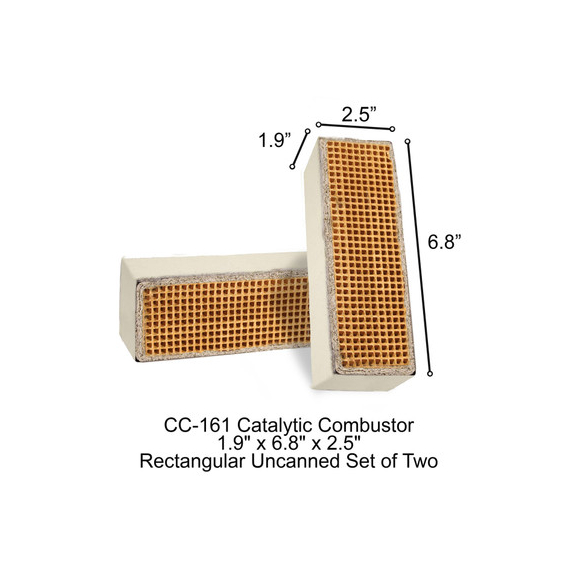 Rectangular Uncanned Catalytic Combustor 1.9" x 6.8" x 2.5", CC-161 Georgetown