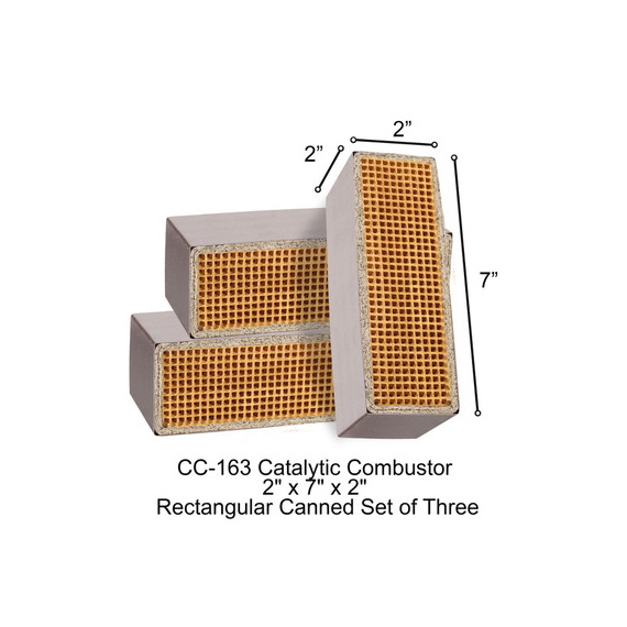2" x 7" x 2" Hutch CC-163 Rectangular Canned Catalytic Combustor