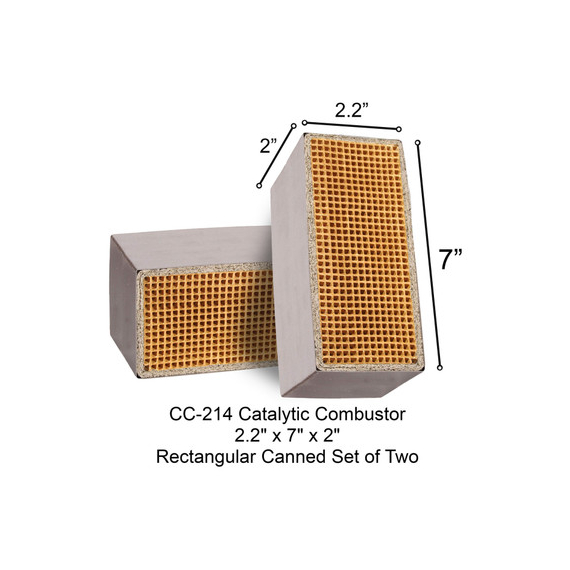 Avalon CC-214 Rectangular Canned Catalytic Combustor, 2.2" x 7" x 2"
