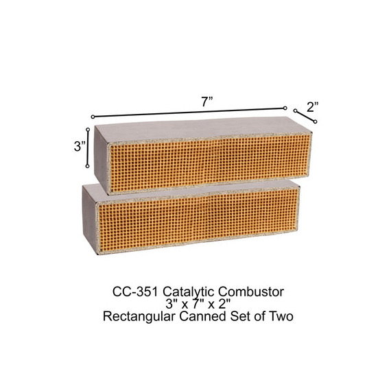 3" x 7" x 2" CC-351 Energy King Stove Rectangular Canned Catalytic Combustor.