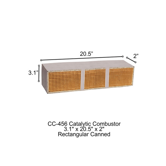 3.1" x 20.5" x 2" Catalytic Combustor CC-456  Fireplace Xtrordinair Rectangular Canned
