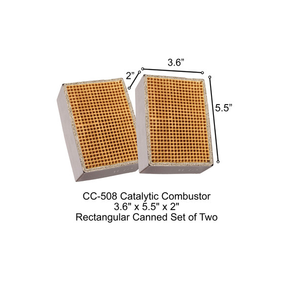 CC-508 Sierra Rectangular Canned Catalytic Combustor, 3.6" x 5.5" x 2"