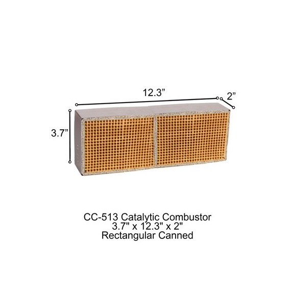3.7" x 12.3" x 2" Rectangular Canned Catalytic Combustor CC-513 Fireplace Xtrordinair