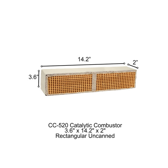 2" CC-520 Fireplace Xtrordinair Rectangular Uncanned Catalytic Combustor