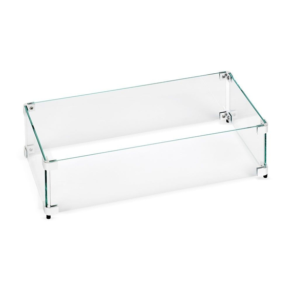 23.5" x 11.5" Rectangular Clear Tempered Glass Wind Guard