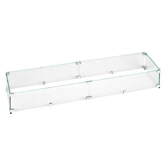 41.5" x 11.5" Linear Clear Tempered Glass Wind Guard