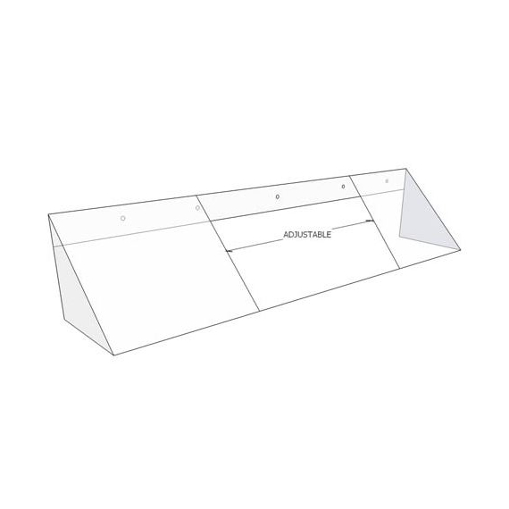 4" Surface Mount 28" to 48" Adjustable Hood Matte Black Hood Has 2 Visible Seams Due To Adjustability | EUCH4S-MB Adjustable Hoods Sketch Surface Mount