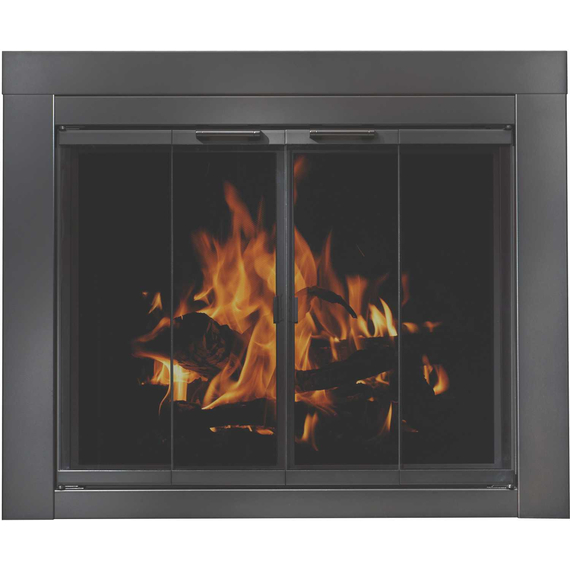 Hearth Craft Essentials 37 1/2" x 30" Flat Black Finish Ardmore Masonry Fireplace Door | Ab1040-B36+B37
