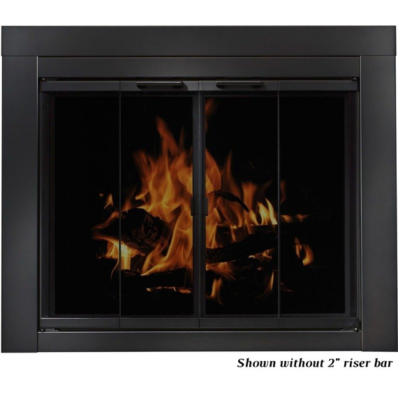 Hearth Craft Essentials 37 1/2" x 30" Flat Black Finish Ardmore Masonry Fireplace Door | Ab1040-B36+B37 Ardmore Masonry Door No Riser