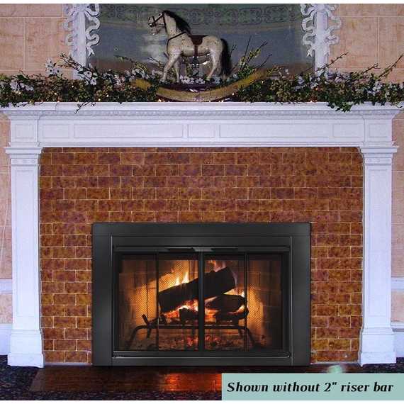 Hearth Craft Essentials 37 1/2" x 30" Flat Black Finish Ardmore Masonry Fireplace Door | Ab1040-B36+B37 Ardmore No Riser Setting