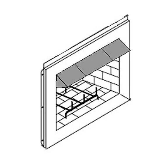 4" Surface Mount 28" to 48" Adjustable Hood Matte Black Hood Has 2 Visible Seams Due To Adjustability | EUCH4S-MB Hood Positions On Fireplace Installed