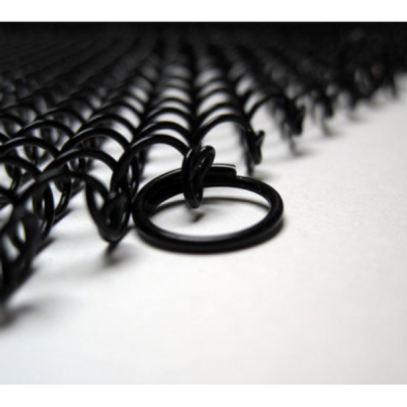 24" Wide x 29 1/2" High Black Panels 3/16" Weave Fireplace Screen Set For Openings 30" To 40" Wide | S2429MM Mesh Curtain Hog Ring