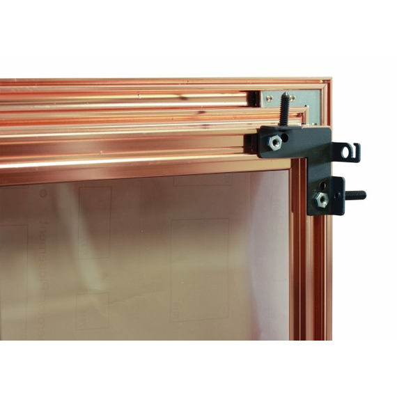 Custom Metal Company 44" x 30 1/2" Avaleria Fixed Size Masonry Fireplace Door Overlap Fit | Avaleria-A8 Universal Mounting Bracket For Easy Installation