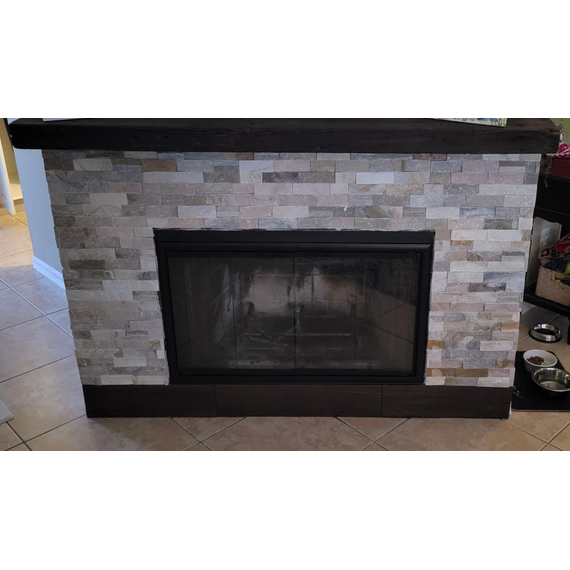 28 7/8" x 23" Brite Black Finish Nightwell Zero Clearance Fireplace Door Fits 28 7/8" W x 23" H Openings | Nightwell-B23 Zero Clearance Natte Black Trackless BiFold Fireplace Doors With Clear Tempered Glass
