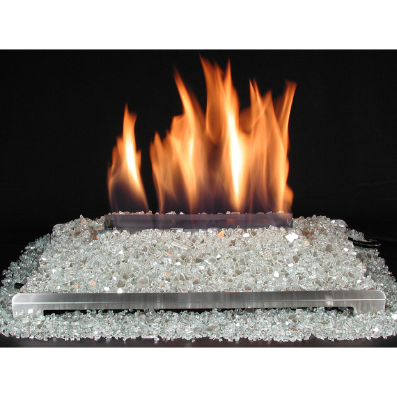 Rasmussen 24 Inch Alterna FireGlitter Set with Vent Free Black Burner | AFM24-ME-N-B Platinum Fireglass Vent Free