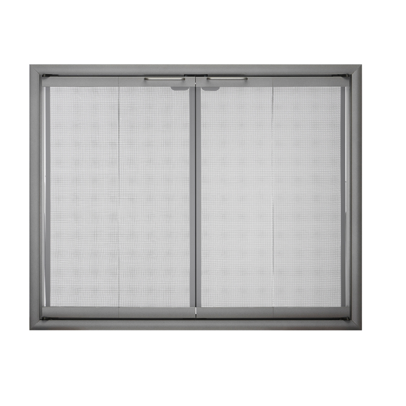 Hearth Craft Essentials 35 7/8" x 21 1/2" Rainbow Zero Clearance Fireplace Door Fits 35 7/8" W x 21 1/2" H Openings | Rainbow-2002 Rainbox ZC Fireplace Door in Natural Iron With Gate Mesh Door